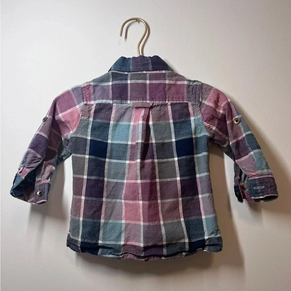 Rugged Butts Boys Plaid Button Down Shirt